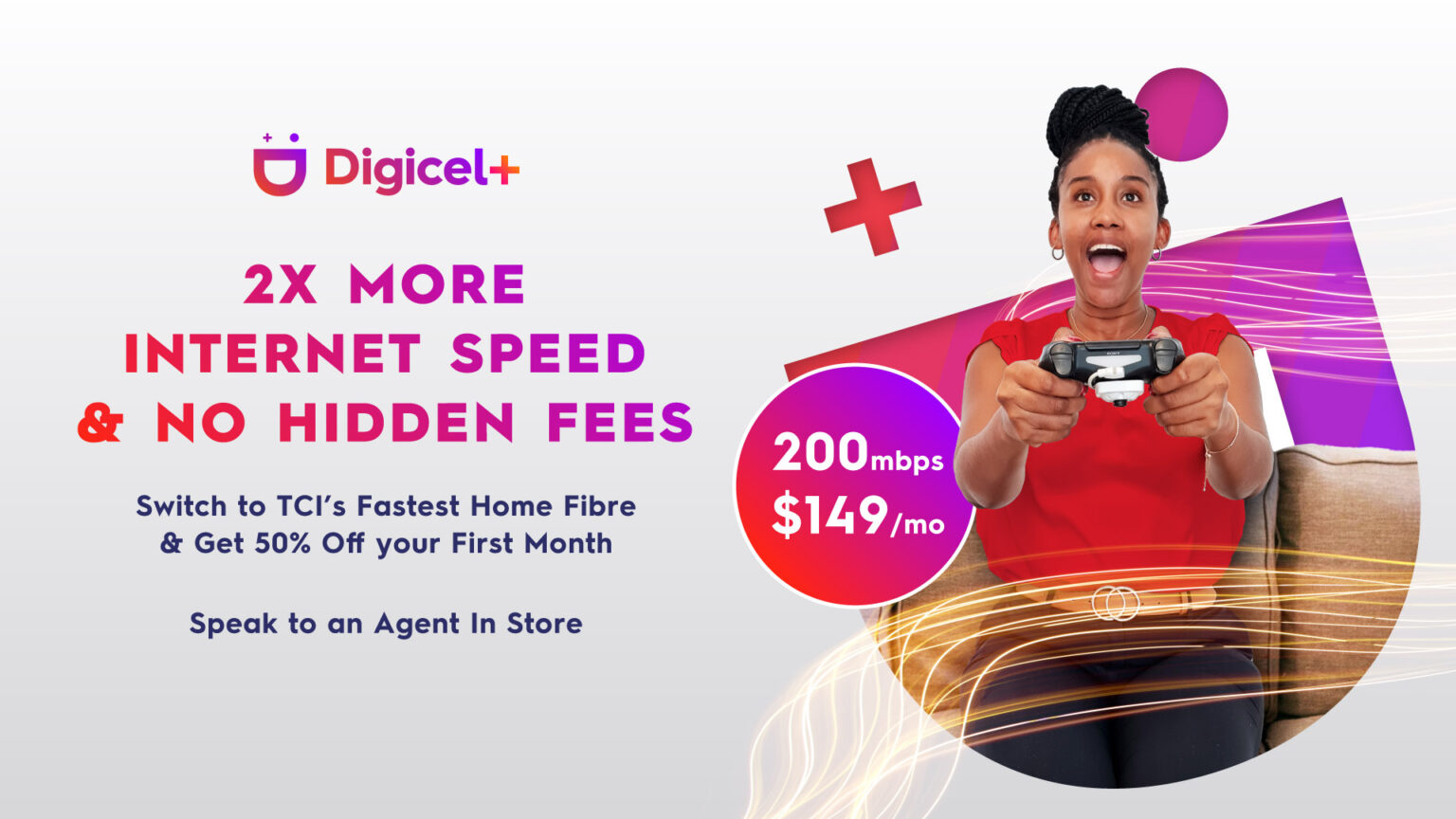 Digicel + Announces the Doubling of Fibre Home Speeds in TCI